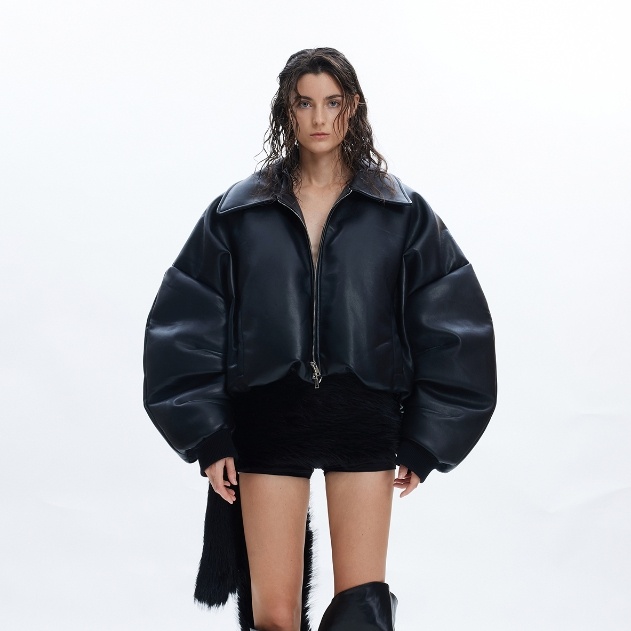 Recycled Niche Fur Collar Jacket Cotton-padded Jacket Leather Coat